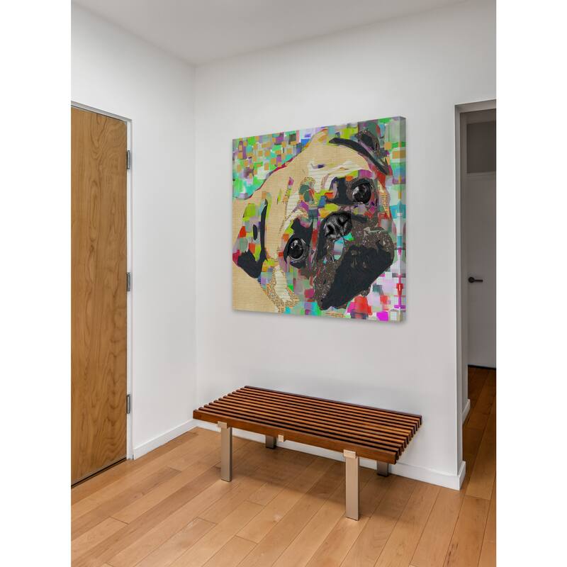 'Pug Nose' Painting Print on Wrapped Canvas - Multi-Color