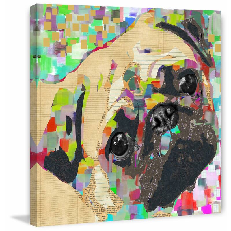 'Pug Nose' Painting Print on Wrapped Canvas - Multi-Color