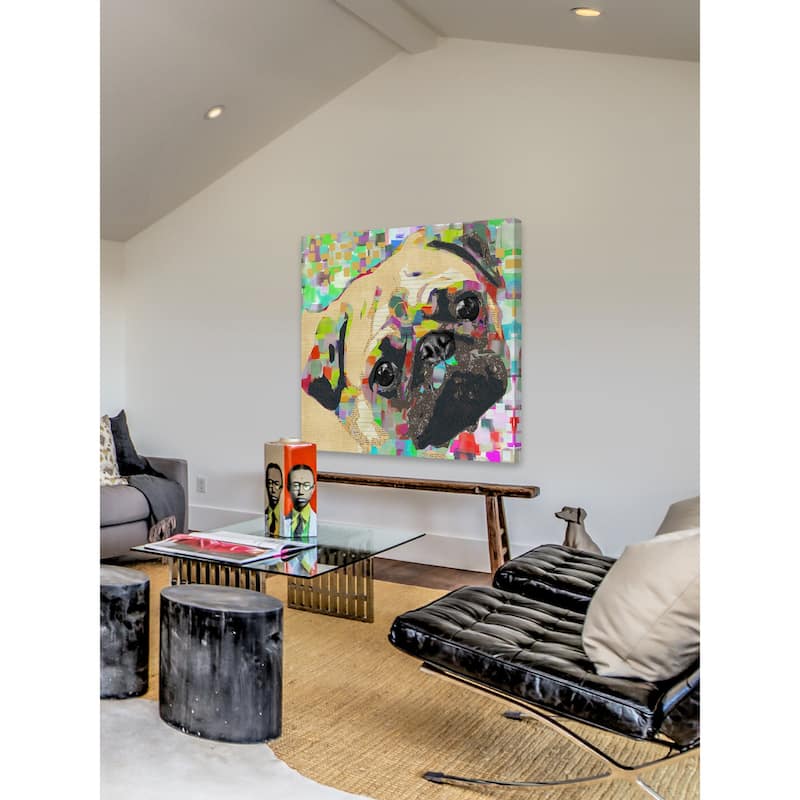 'Pug Nose' Painting Print on Wrapped Canvas - Multi-Color