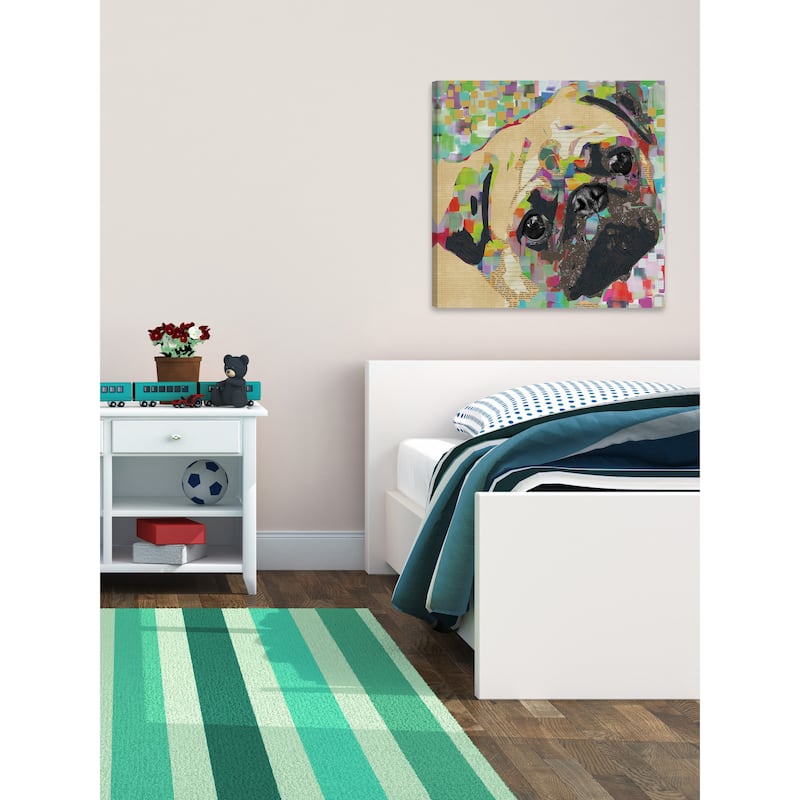 'Pug Nose' Painting Print on Wrapped Canvas - Multi-Color