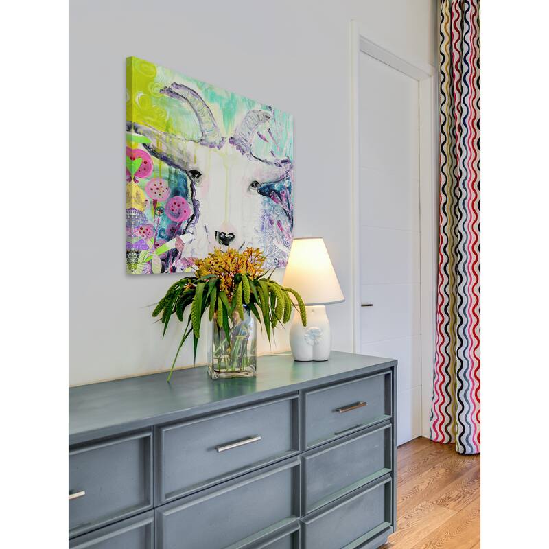 'Goat's Paradise' Painting Print on Wrapped Canvas - Multi-Color