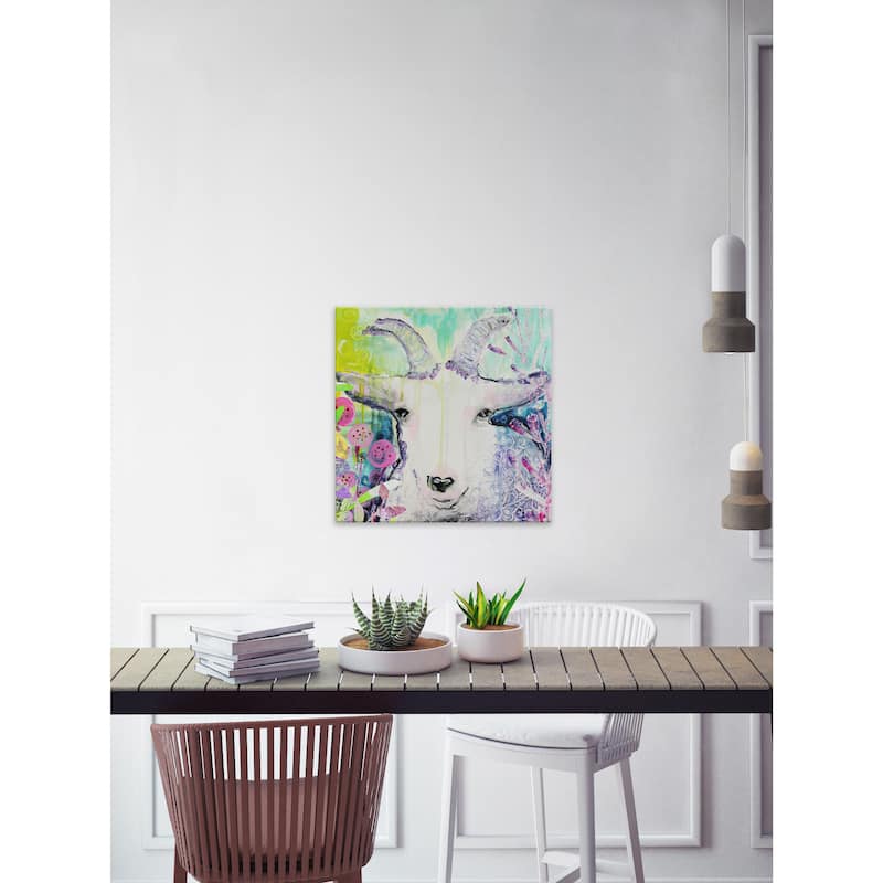 'Goat's Paradise' Painting Print on Wrapped Canvas - Multi-Color