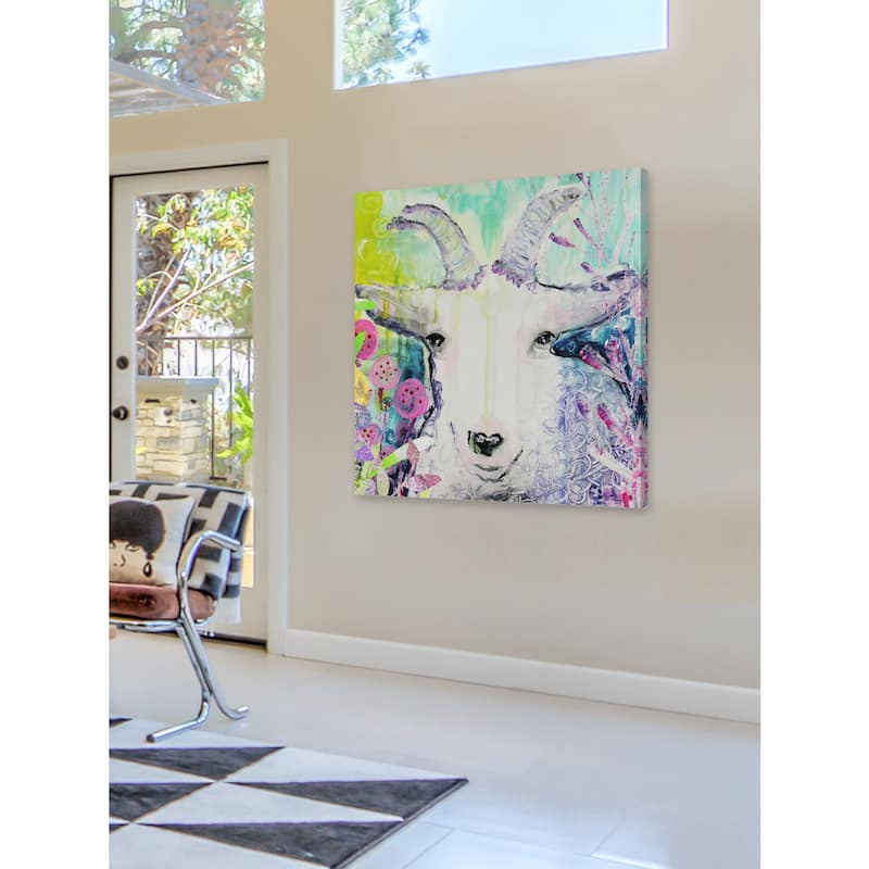 'Goat's Paradise' Painting Print on Wrapped Canvas - Multi-Color