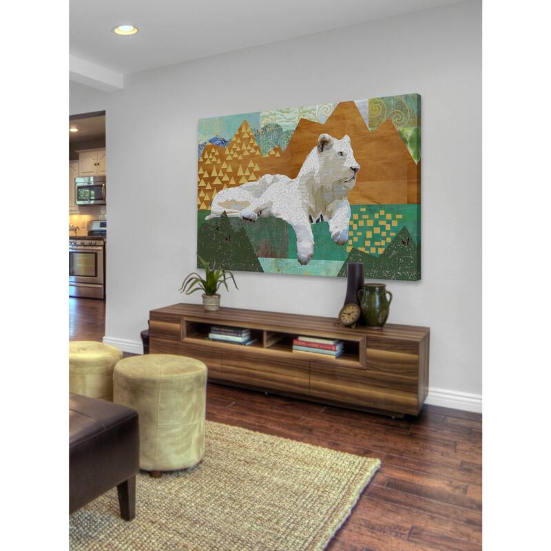 'White Lion' Painting Print on Wrapped Canvas - Multi-Color
