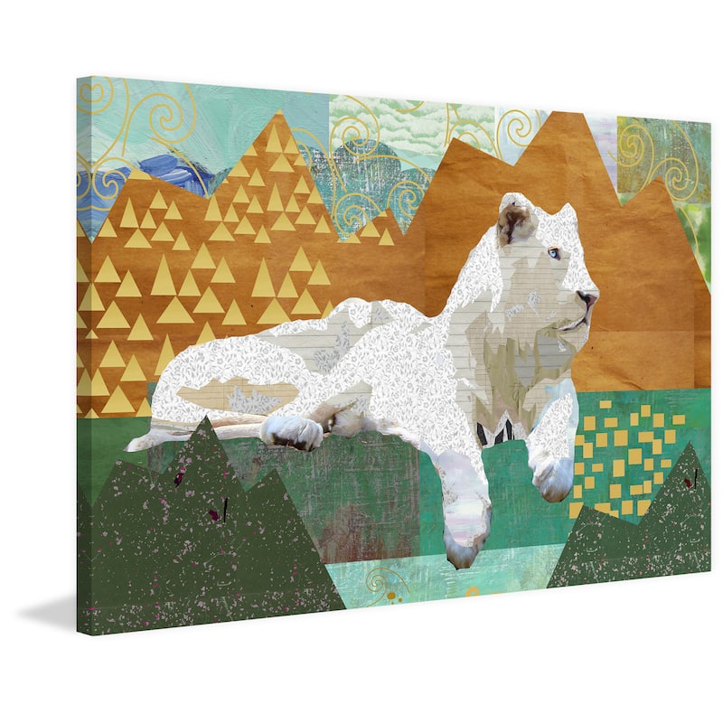 'White Lion' Painting Print on Wrapped Canvas - Multi-Color