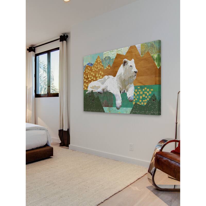 'White Lion' Painting Print on Wrapped Canvas - Multi-Color