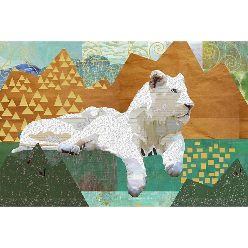 'White Lion' Painting Print on Wrapped Canvas - Multi-Color