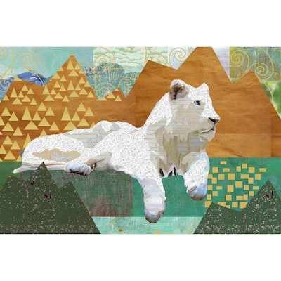 'White Lion' Painting Print on Wrapped Canvas - Multi-Color
