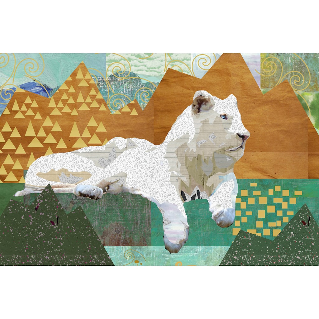 'White Lion' Painting Print on Wrapped Canvas - Multi-Color