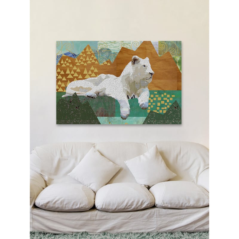 'White Lion' Painting Print on Wrapped Canvas - Multi-Color