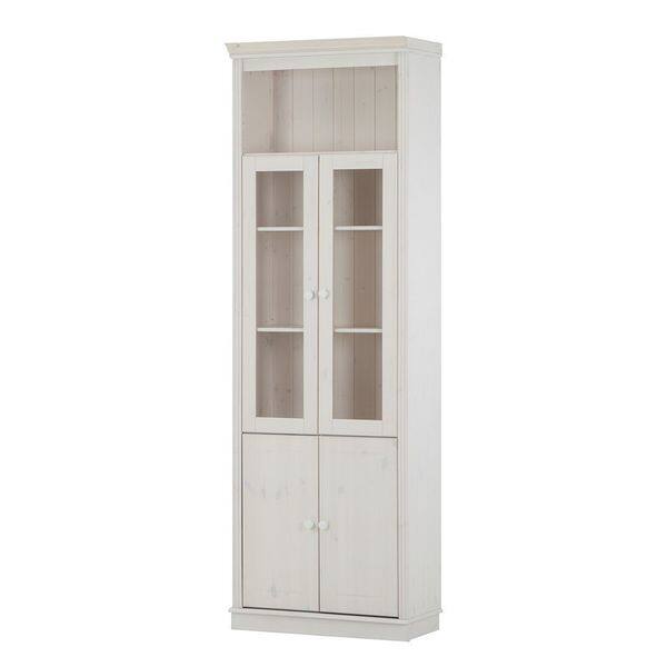 Shop Annabelle Solid Pine 86 Inch Tall Showcase With 2 Wood Doors