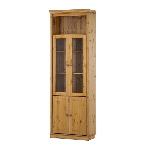 Shop Annabelle Solid Pine 86 Inch Tall Showcase With 2 Wood Doors