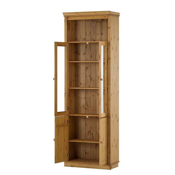 Shop Annabelle Solid Pine 86 Inch Tall Showcase With 2 Wood Doors
