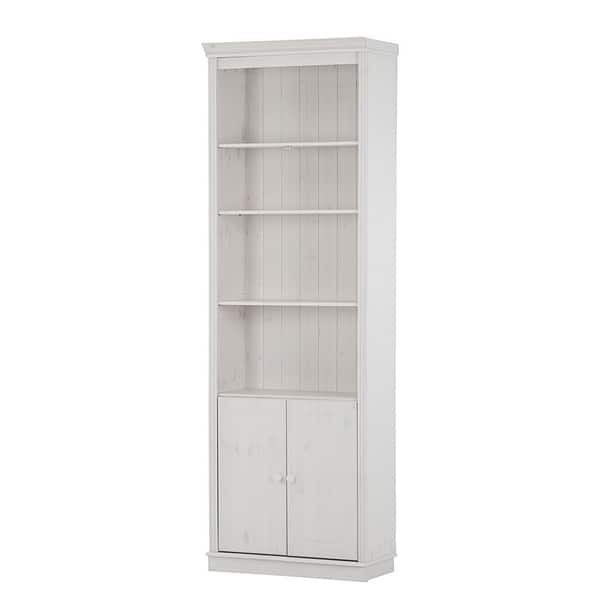 Shop Annabelle Solid Pine 86 Inch Tall Bookshelf With 2 Wood Doors