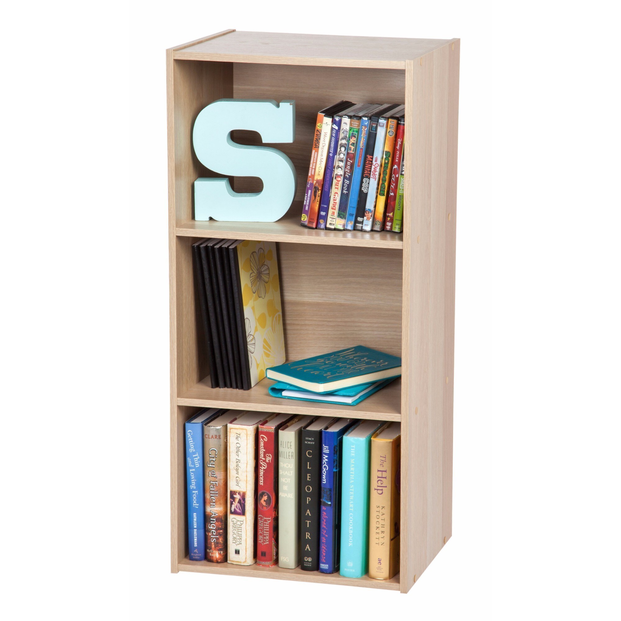 IRIS 3-tier Light Brown Wood Bookcase Storage Shelf - Bed Bath & Beyond -  17158984