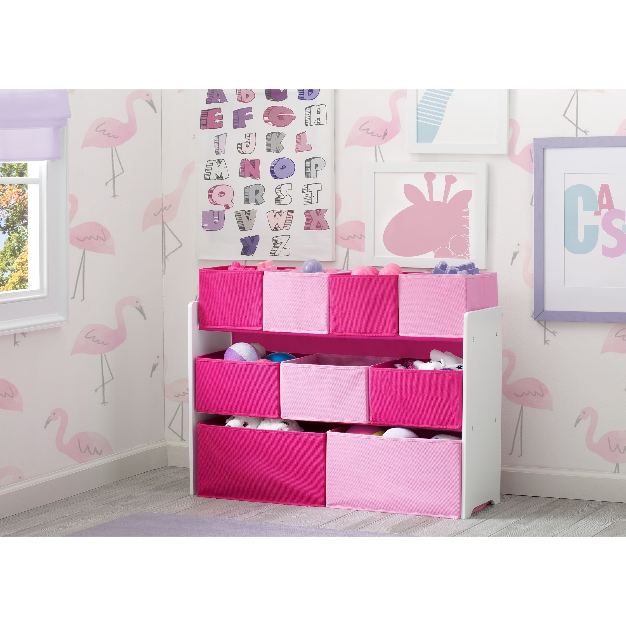 pink toy storage box