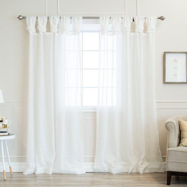 Aurora Home Twisted Tab Faux Linen Curtain Panel Pair 52 W X Aurora Home Twisted Tab Faux Linen Curtain Panel Pair 52 W X