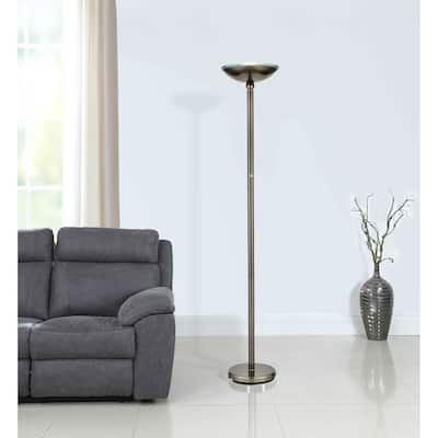 Artiva USA Saturn 71" Brushed Black Steel LED Floor Lamp w/ Dimmer