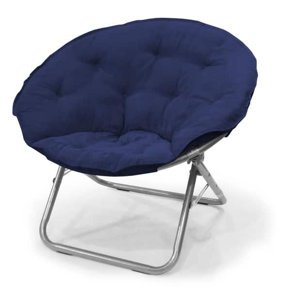 slide 1 of 1, Large Microsuede Saucer Chair