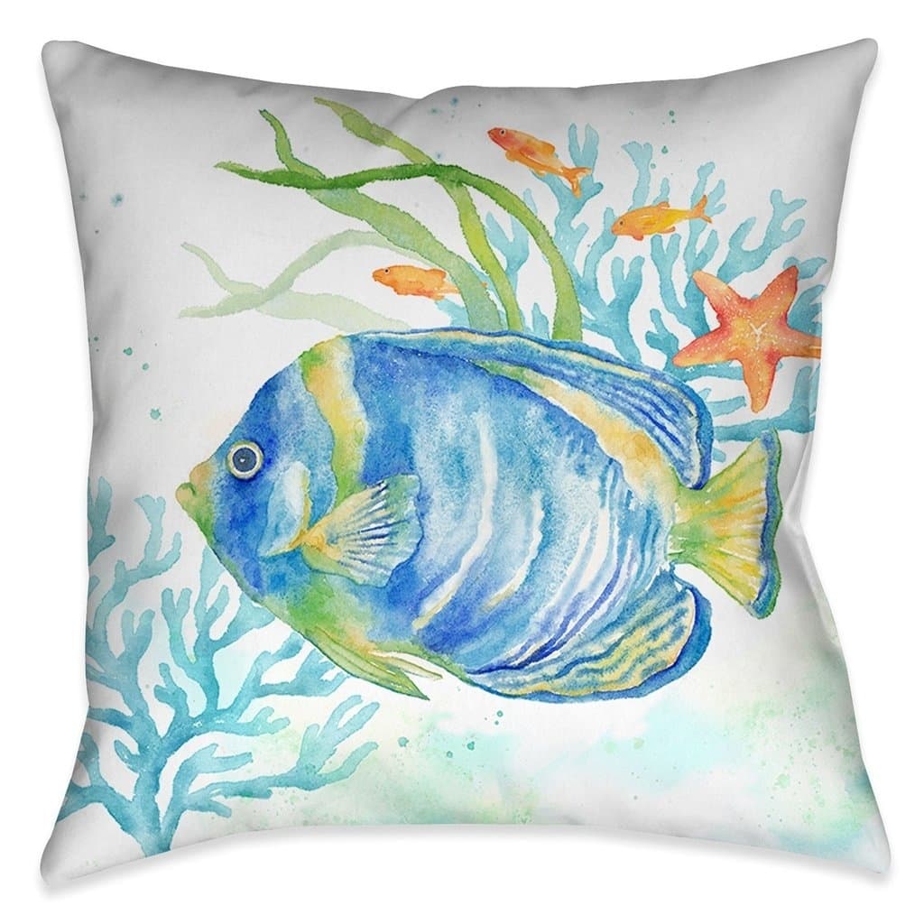 Laural Home Fish and Coral Indoor Decorative Pillow