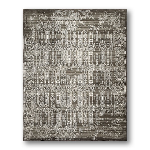 Shabby Chic Hand Knotted Transitional Ivory Grey Wool And Bamboo Shabby Chic Hand Knotted Transitional Ivory Grey Wool And Bamboo Silk Area Rug