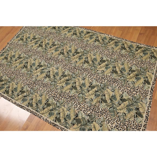 Shop Cheetah Print Needlepoint Aubusson Pure Wool Rug 4 X 6