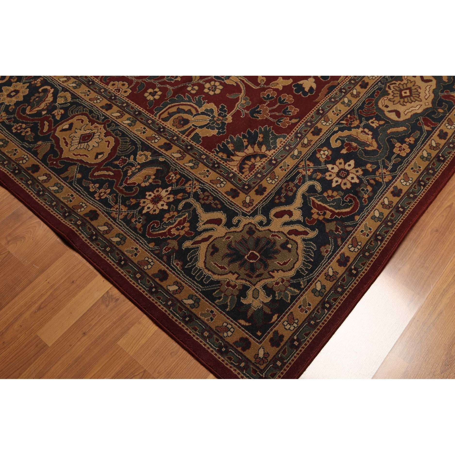 Turkish Oushak Multicolor Pure Wool Machine Made Oriental Rug 9 X 10 Burgundy Blue