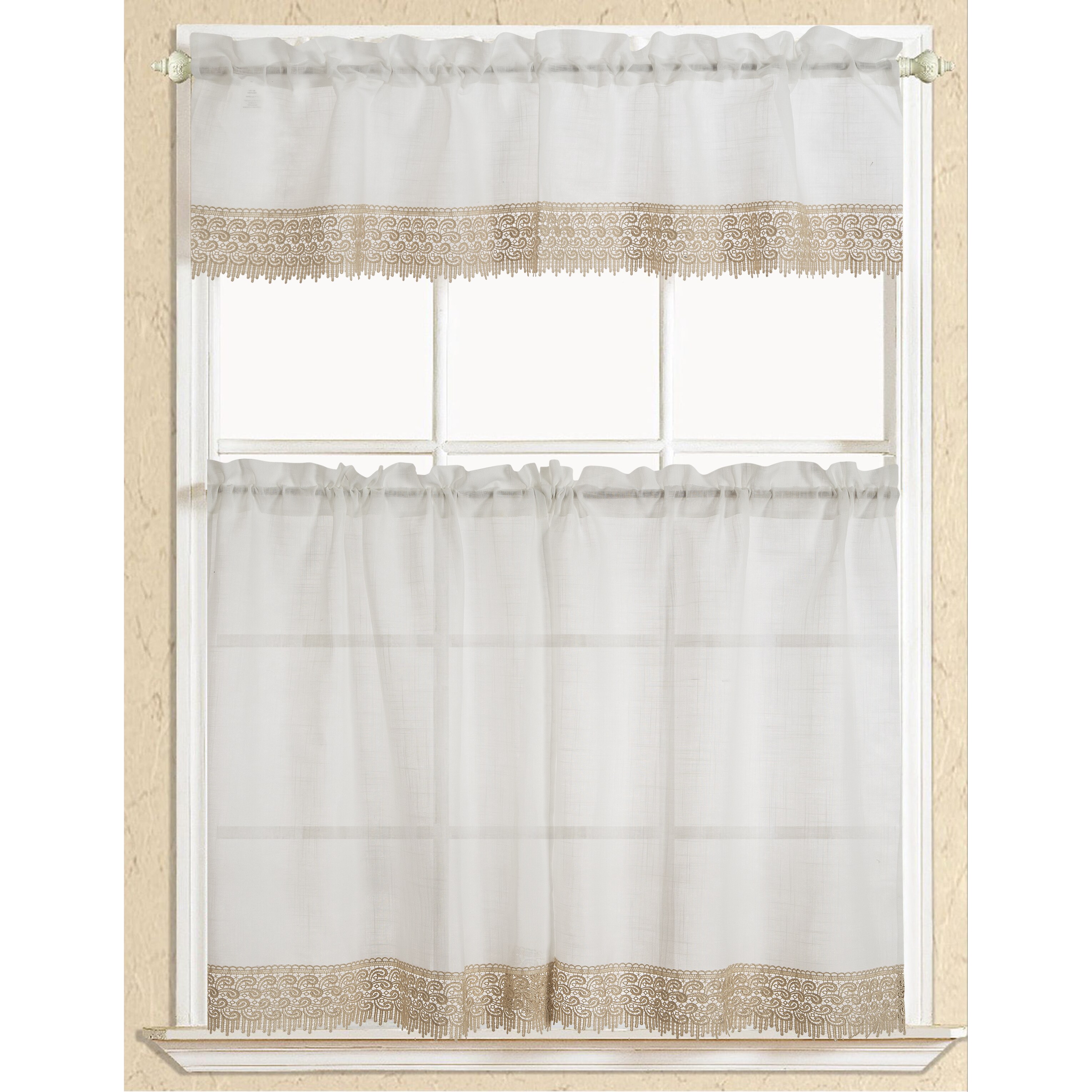 Shop Rt Designers Collection Evie Macrame Border Tier And Valance