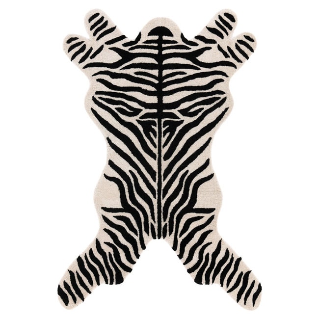 Hand tufted Zebra cut Wool Rug (4 X 6)