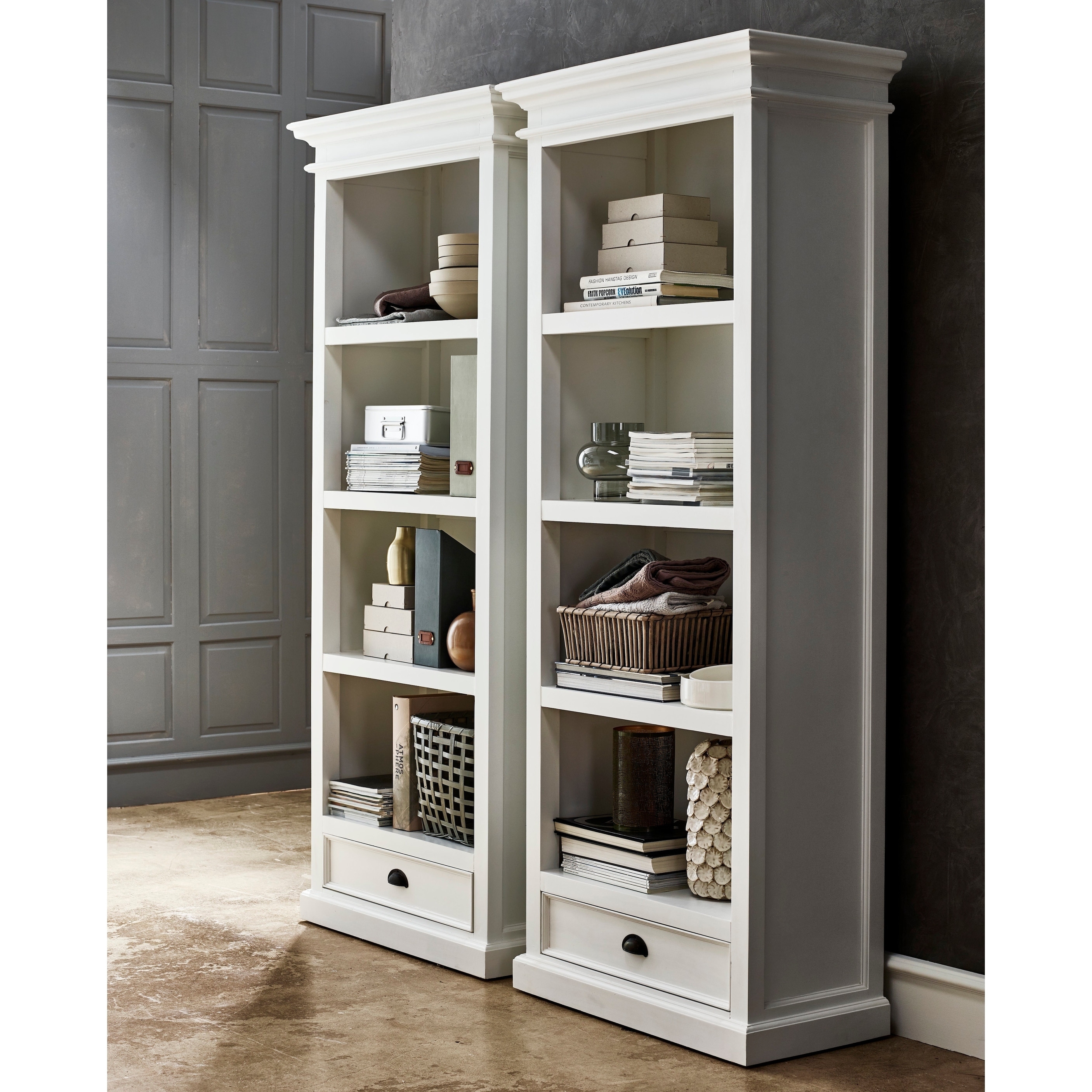 Shop The Gray Barn Ora White Single Drawer Bookcase Overstock