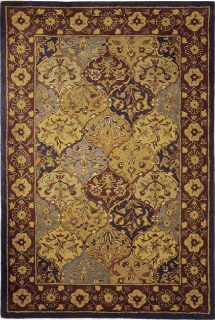 Handmade Heritage Bakhtiari Multi/ Navy Wool Rug (5 X 8)