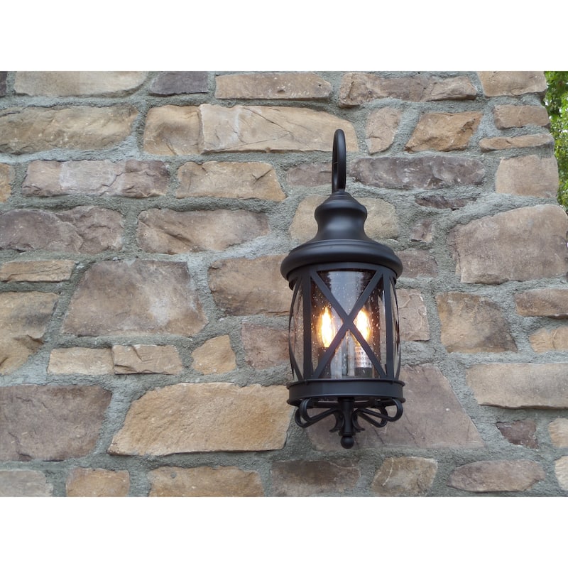 AA Warehousing Taysom 2-light Black Exterior Light