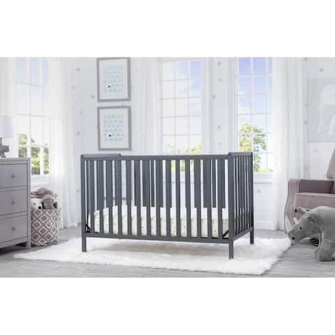 Delta Children Heartland 4-in-1 Convertible Crib, Charcoal Grey