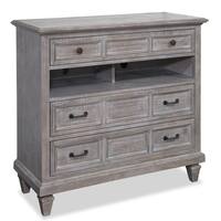 Shop Willow Distressed White Solid Pine Media Chest - Free 