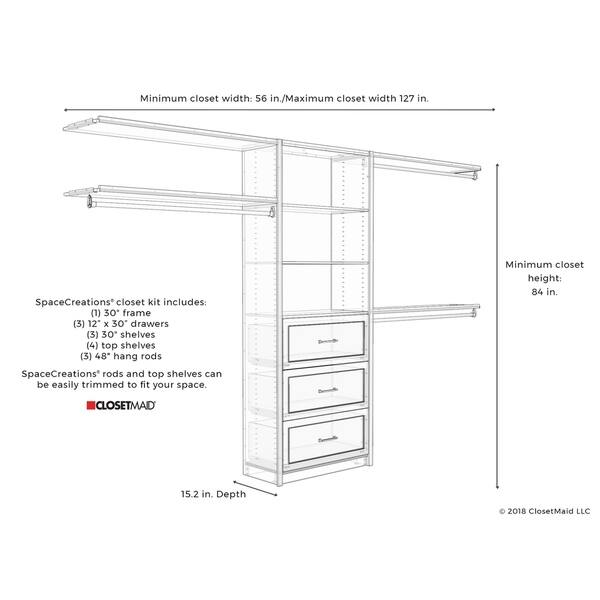 Shop Closetmaid Spacecreations 56 127 Closet Organizer Kit