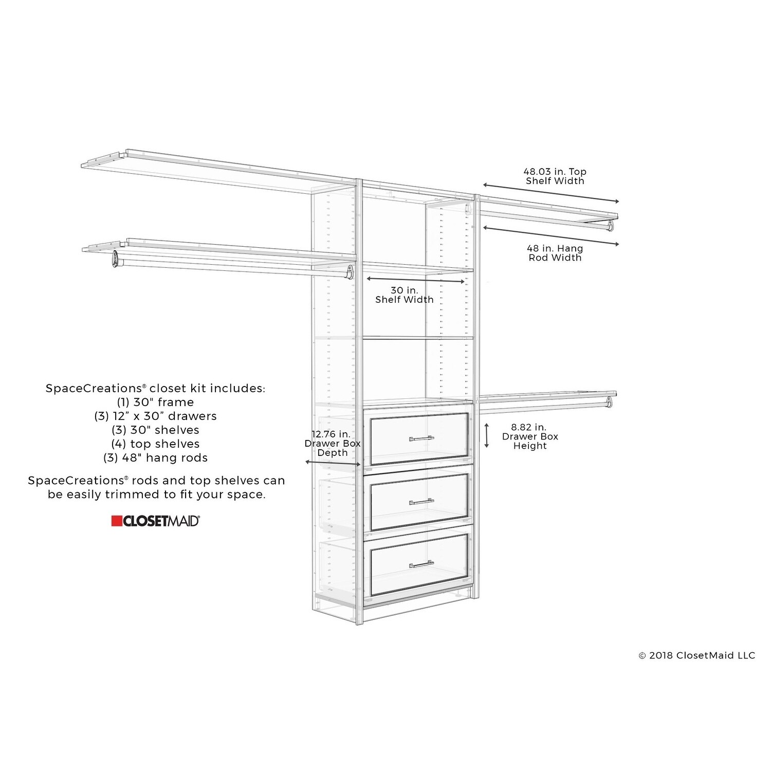 Shop Closetmaid Spacecreations 56 127 Closet Organizer Kit