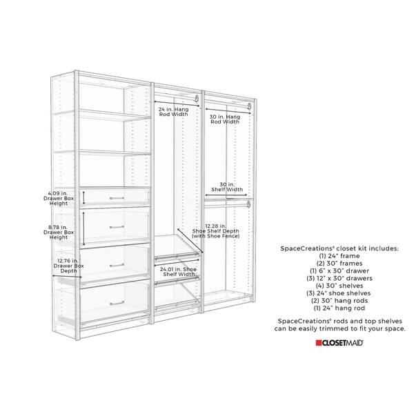 Shop Closetmaid Spacecreations 90 Closet Organizer Kit Free
