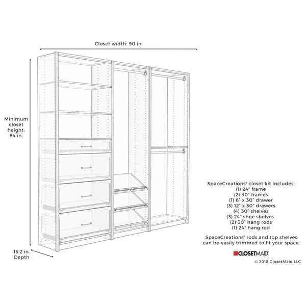 Shop Closetmaid Spacecreations 90 Closet Organizer Kit Free