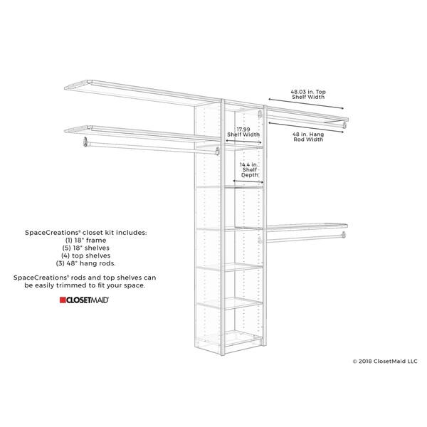 Shop Closetmaid Spacecreations 44 115 Closet Organizer Kit