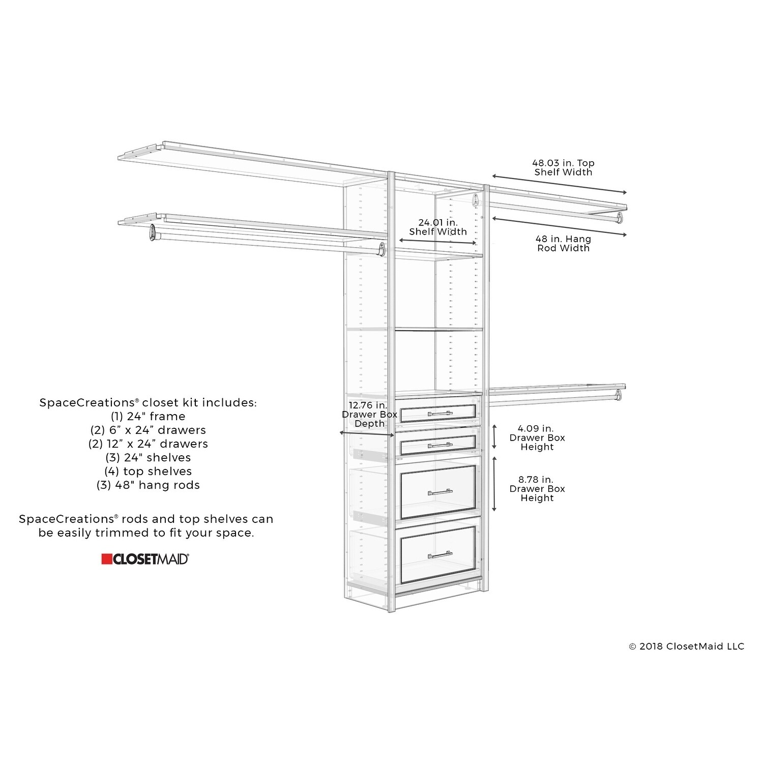 Shop Closetmaid Spacecreations 50 121 Closet Organizer Kit