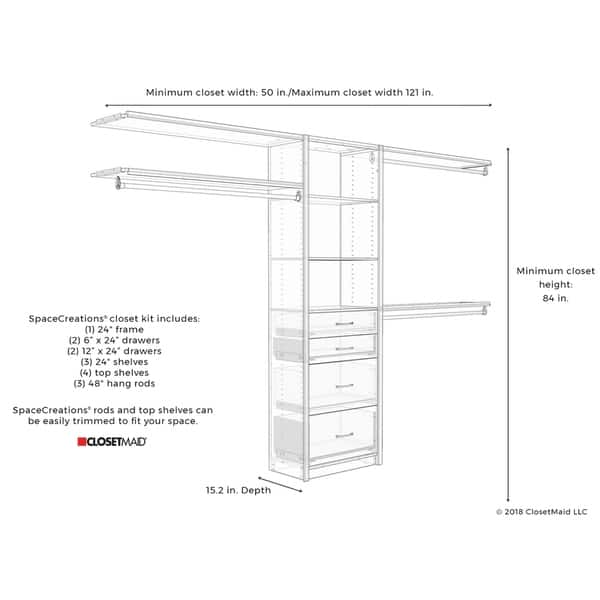 Shop Closetmaid Spacecreations 50 121 Closet Organizer Kit