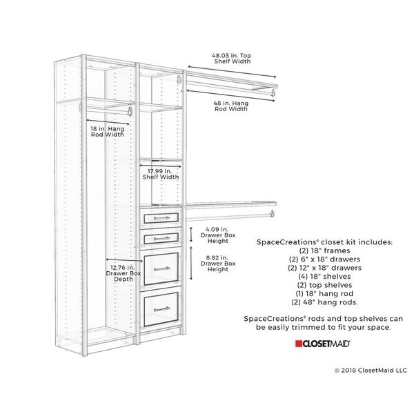 Shop Closetmaid Spacecreations 52 87 Closet Organizer Kit