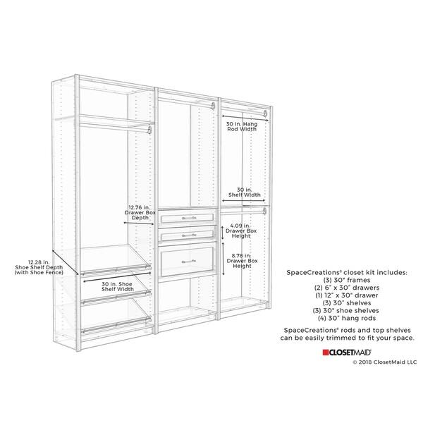 Shop Closetmaid Spacecreations 96 Closet Organizer Kit Free
