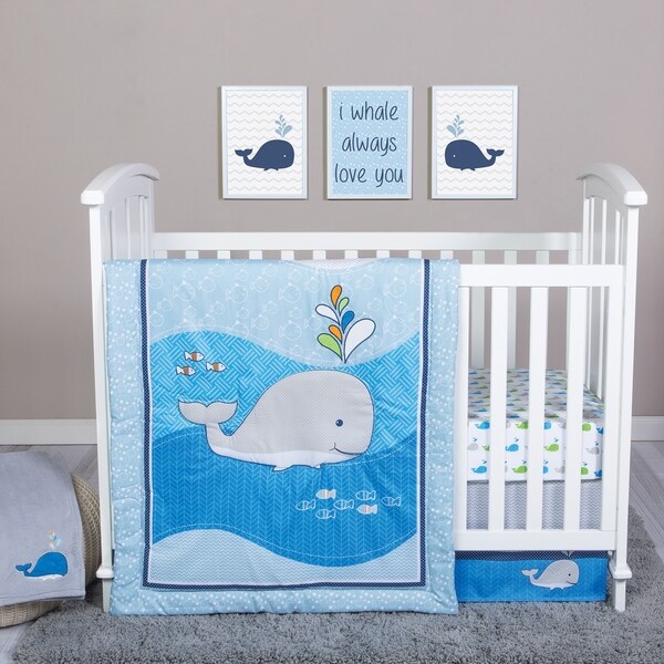 whale crib bedding