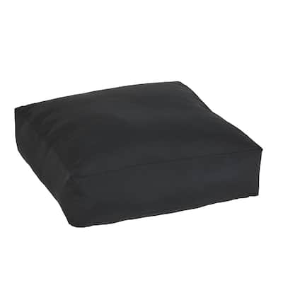 Shiel Sunbrella Black Indoor/ Outdoor 26 Inch Knife Edge Floor Pouf