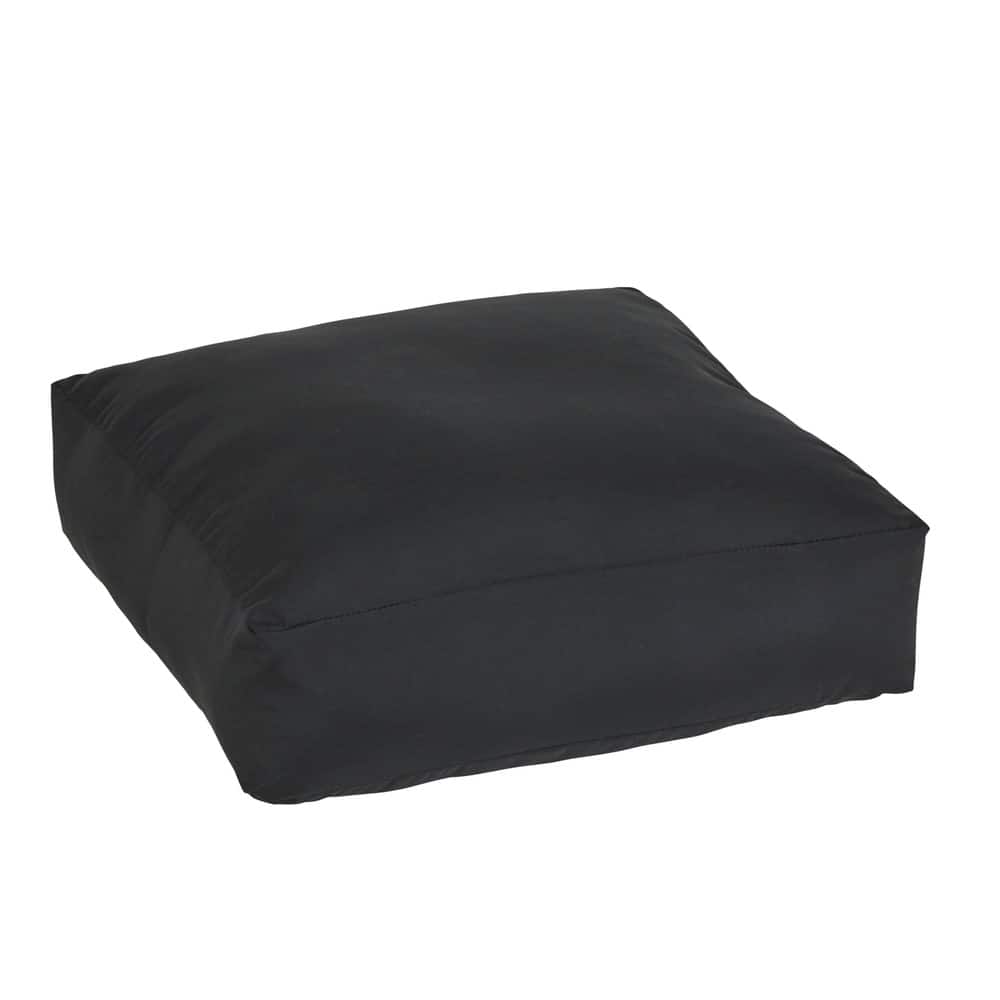 Shiel Sunbrella Black Indoor/ Outdoor 26 Inch Knife Edge Floor Pouf