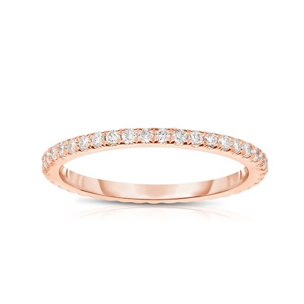 Noray Designs 14K Rose Gold Diamond (0.40 Ct, G-H Color, SI2-I1 Clarity) Eternity Wedding Band - White G-H - White G-H. Opens flyout.