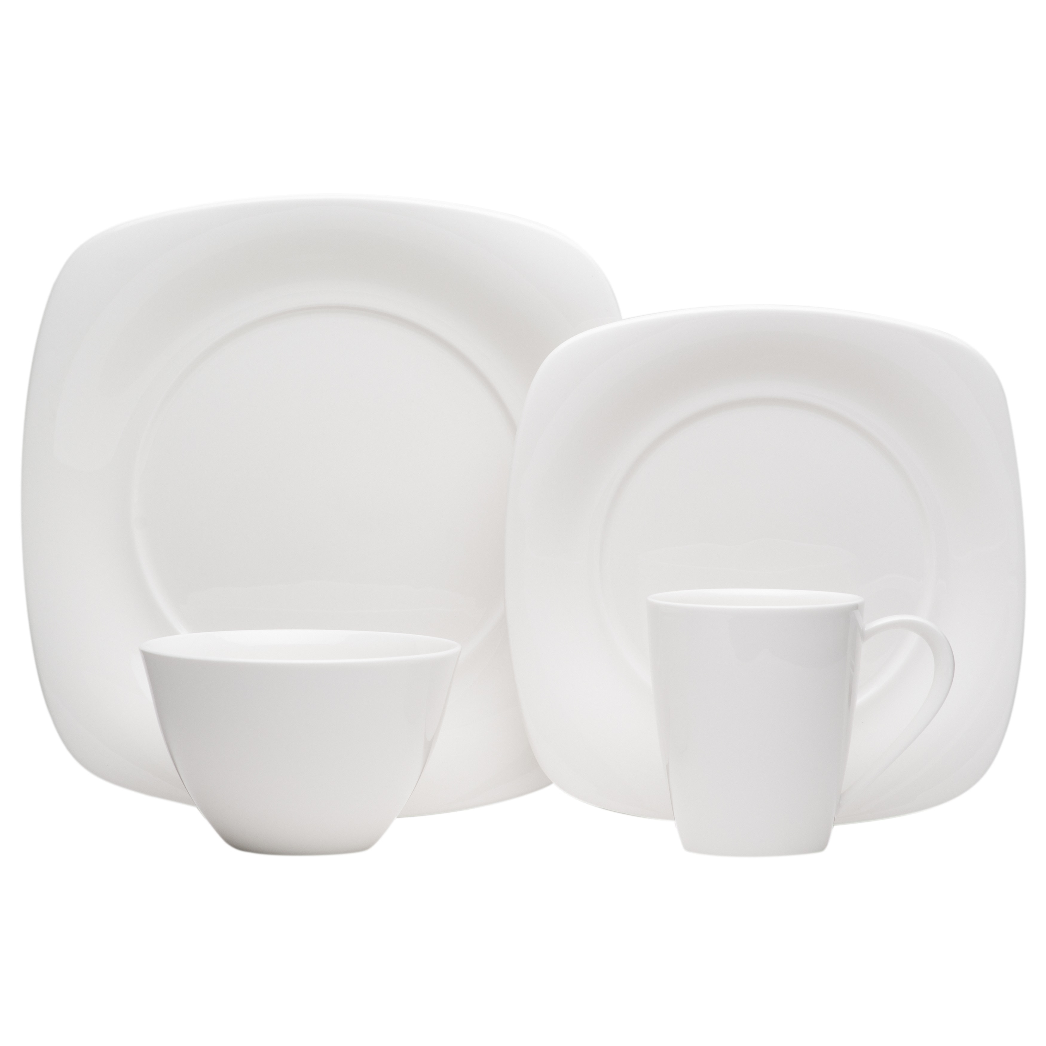 white square dish set