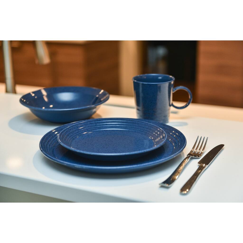 Red Vanilla Terrastone Blue Stoneware 16-piece Dinner Set (Service for four)