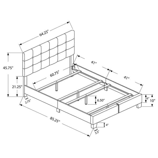 Bed Queen Size / Dark Brown LeatherLook Bed Bath & Beyond 17177951